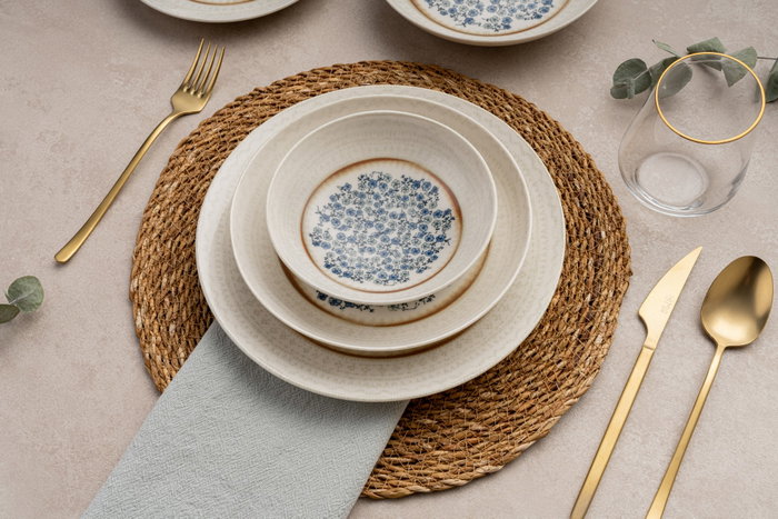 Hermia Vajilla de Porcelana Multicolor de 24 Piezas